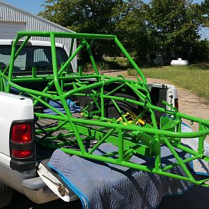 P2 Frame after powder coat - right front in truck