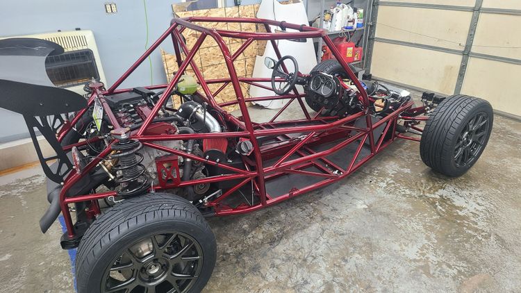 Rob's Goblin #453 sitting on its own tires after finishing stage 2.