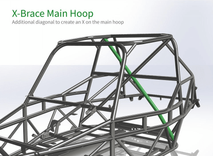 New V2 Cage Options: Main Hoop X, Rear Cage X, and Roof Bars